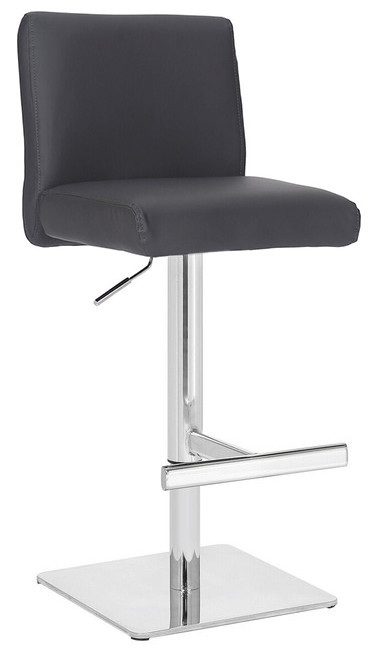 Snella Signature Real Leather Bar Stool Charcoal Grey