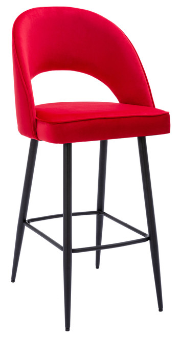 *ONLY 1 LEFT* Chelsea Tall Velvet Red Bistro Bar Stool