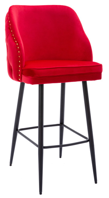 *ONLY 1 LEFT* Mayfair Tall Velvet Bistro Bar Stool - Red