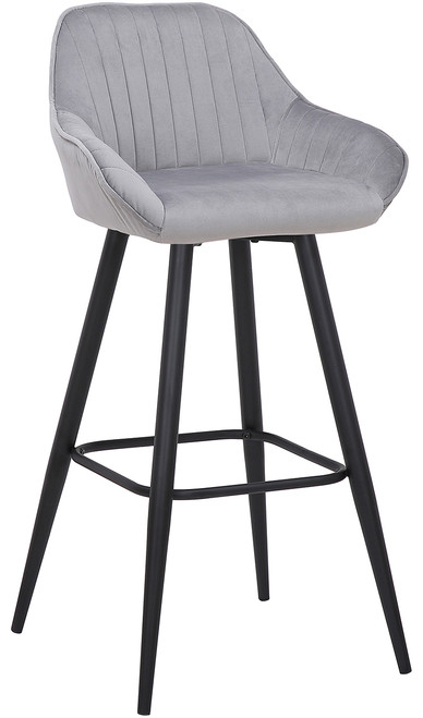 *ONLY 1 LEFT* Velluto Tall Velvet Bistro Bar Stool Grey