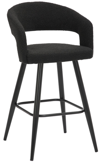 Amalfi Boucle Kitchen Bar Stool Black