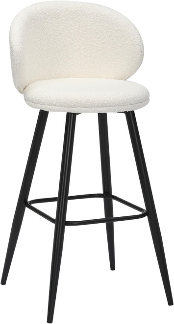 Roma Boucle Bar Stool White