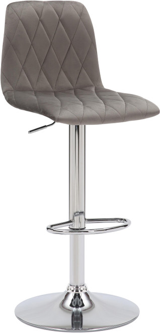 Verona Velvet Bar Stool Grey