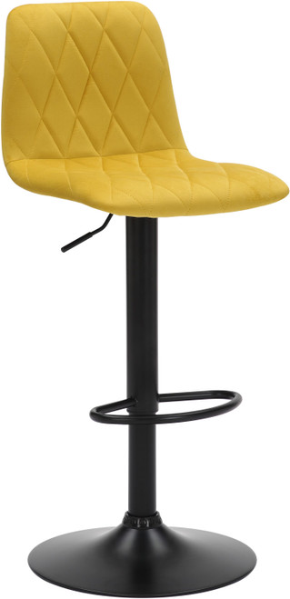 Verona Velvet Bar Stool Mustard with Black Frame