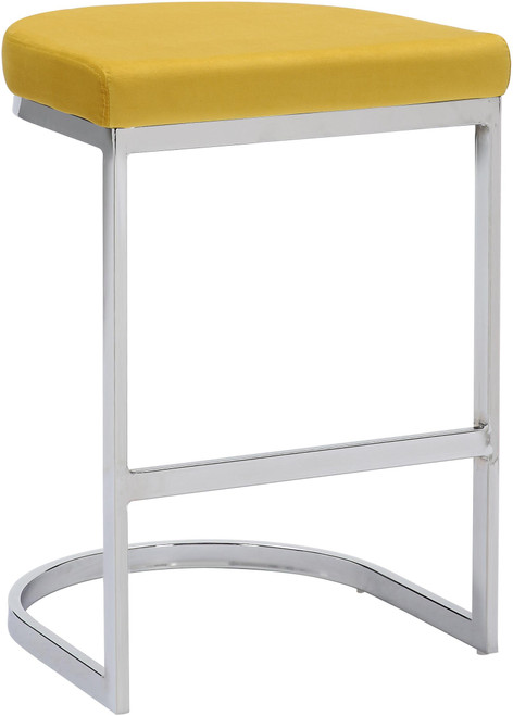 Trevi Cantilever Velvet Bar Stool Mustard