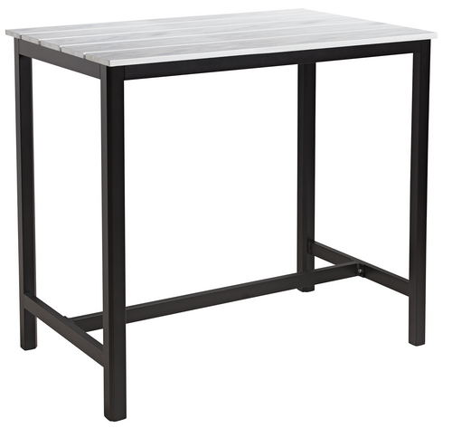 EKO Rectangular Poseur Bar Table Whitewash