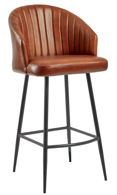 Brooklyn Leather Bar Stool Bruciato Tan