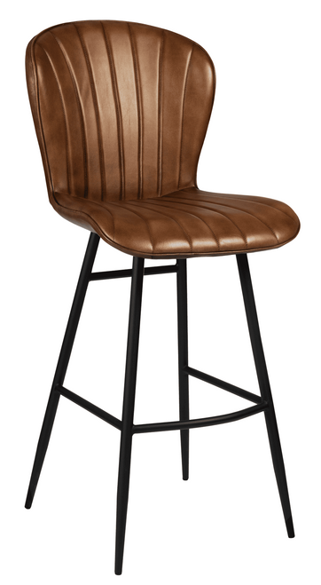 Lars Genuine Leather Bar Stool Pecan Brown
