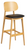 Relish Bar Stool Natural Oak with Vintage Black Seat Pad