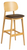 Relish Bar Stool Natural Oak with Vintage Brown Seat Pad