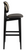 Relish Bar Stool Satin Black Vintage Black Seat Pad with Natural Cane Back