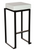 Kubo Smart Bar Stool White Faux Leather Seat Pad with Black Frame