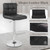 Allegro Real Leather Bar Stool Black