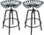 Pair of Industrial Tractor Bar Stools Black
