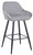 Velluto Velvet Grey Kitchen Bar Stool