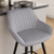 Velluto Velvet Grey Kitchen Bar Stool