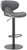 Deluxe Carcaso Bar Stool Charcoal with Black Frame