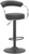 Zenith Bar Stool Black with Black Frame