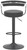 Zenith Bar Stool Black with Black Frame