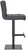 Deluxe Luscious Bar Stool Charcoal with Black Frame