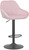 Velluto Bar Stool Pink Velvet with Black Frame