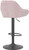 Velluto Bar Stool Pink Velvet with Black Frame