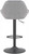 Velluto Bar Stool Grey Velvet with Black Frame