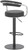 Deluxe Zenith Bar Stool Black with Black Frame