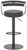 Deluxe Zenith Bar Stool Black with Black Frame