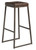 Style High Stool Clear Lacquered Metal Frame Vintage Brown UPH Seat Pad