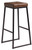 Style High Stool Clear Matt Black Metal Frame Vintage Brown UPH Seat Pad