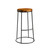 Max 75 High Stool Rustic Aged Wooden Seat Pad Black