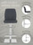 Ravenna Signature Real Leather Bar Stool Charcoal Grey