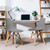 Iconic Chair with Wooden Legs Grey - 2 Pack