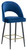 Chelsea Velvet Blue Bar Stool with Gold Footrest