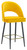 Chelsea Velvet Mustard Bar Stool with Gold Footrest