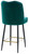 Knightsbridge Velvet Sage Green Bar Stool with Gold Footrest