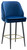 Mayfair Velvet Blue Kitchen Bar Stool with Gold Footrest