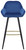 Velluto Blue Velvet Kitchen Bar Stool with Gold Footrest
