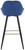 Velluto Blue Velvet Kitchen Bar Stool with Gold Footrest