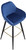 Velluto Blue Velvet Kitchen Bar Stool with Gold Footrest