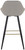 Velluto Velvet Grey Kitchen Bar stool with Gold Footrest