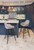 Velluto Velvet Grey Kitchen Bar stool with Gold Footrest