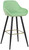 Velluto Velvet Bar Stool Lime Green with Gold Footrest