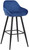 Velluto Tall Velvet Bistro Bar Stool Blue