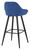 Velluto Tall Velvet Bistro Bar Stool Blue