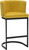 Velino Velvet Cantilever Bar Stool Mustard with Black Frame