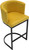 Velino Velvet Cantilever Bar Stool Mustard with Black Frame