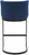Velino Velvet Cantilever Bar Stool Blue with Black Frame
