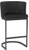 Velino Velvet Cantilever Bar Stool Black with Black Frame